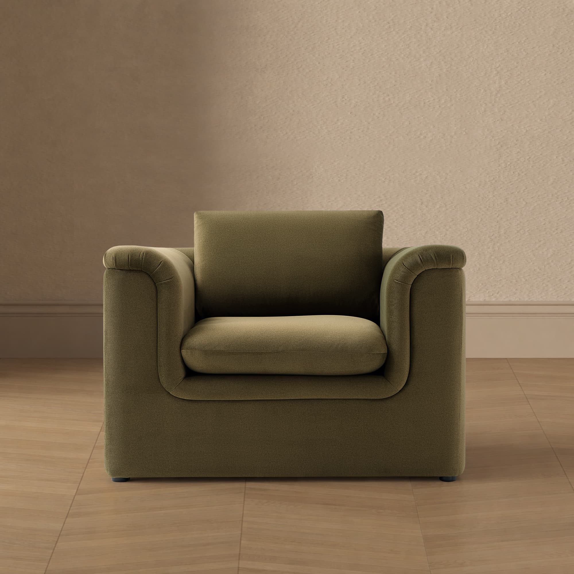 Haven Upholstered Accent Chair in Forest Green