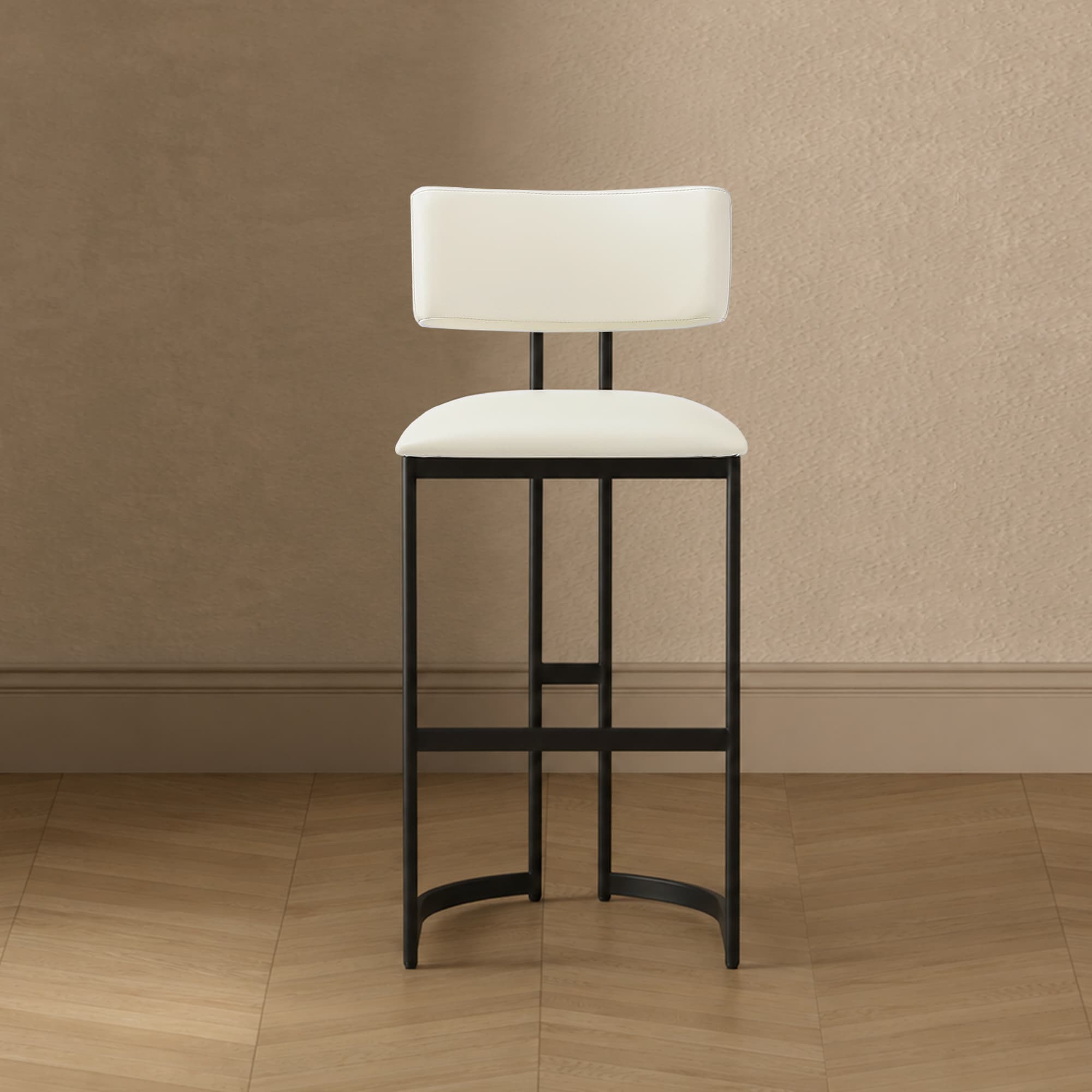 Juno Metal Barstool in Ivory