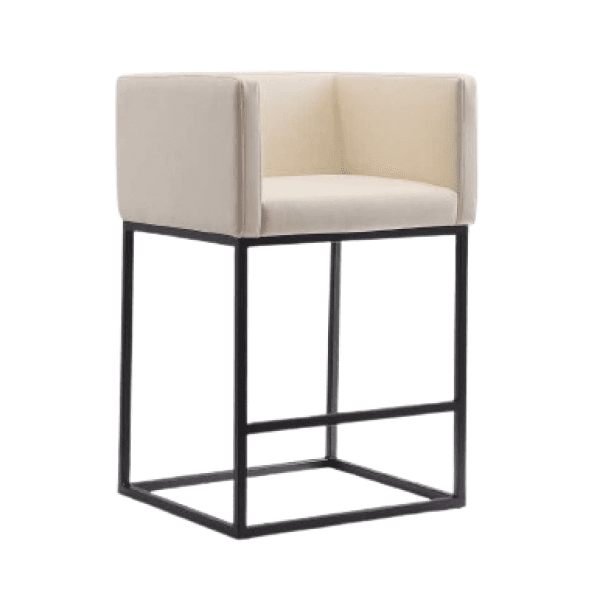 Embassy Metal Upholstered Counter Stool in Cream
