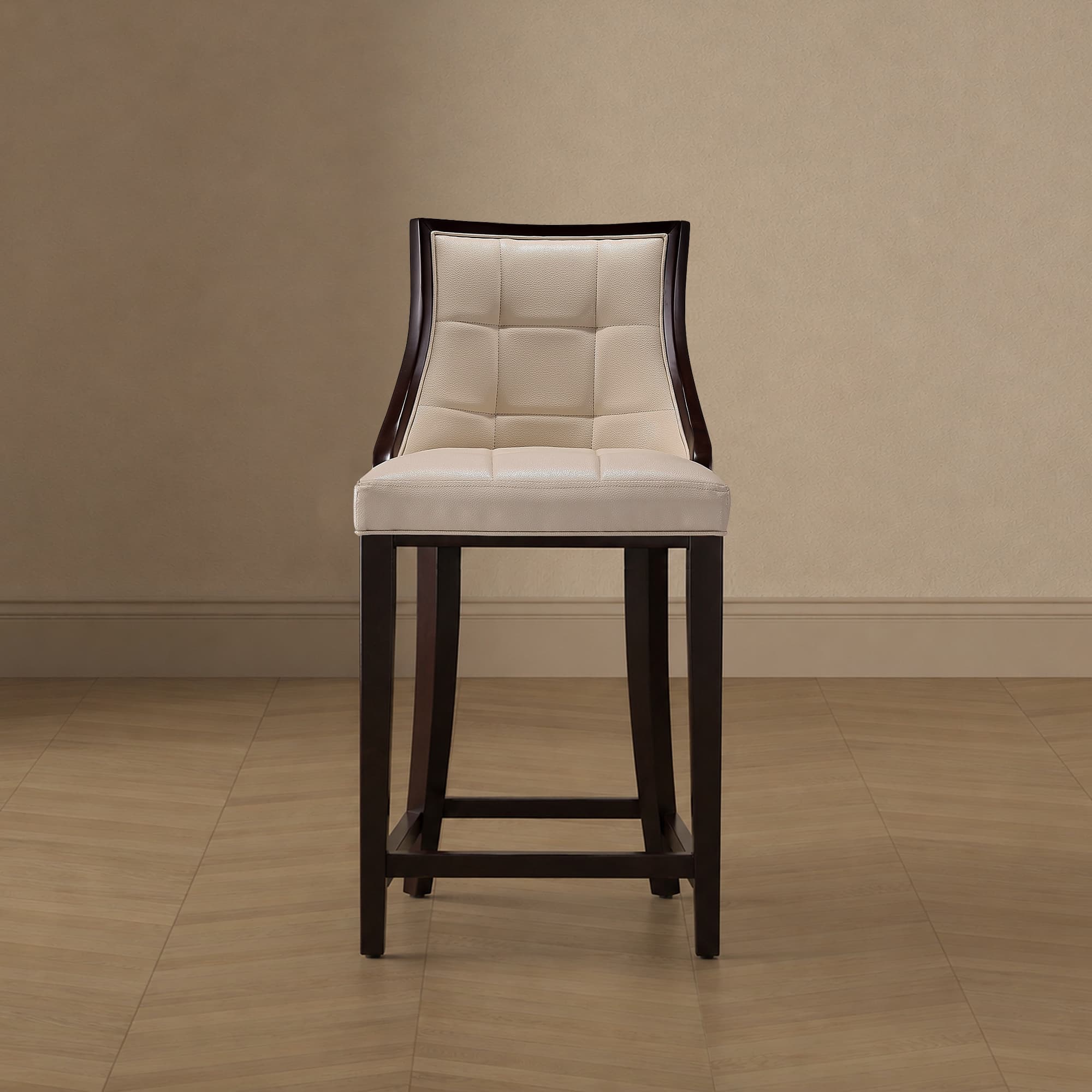 Fifth Avenue Wood Upholstered Counter Stool in Cream