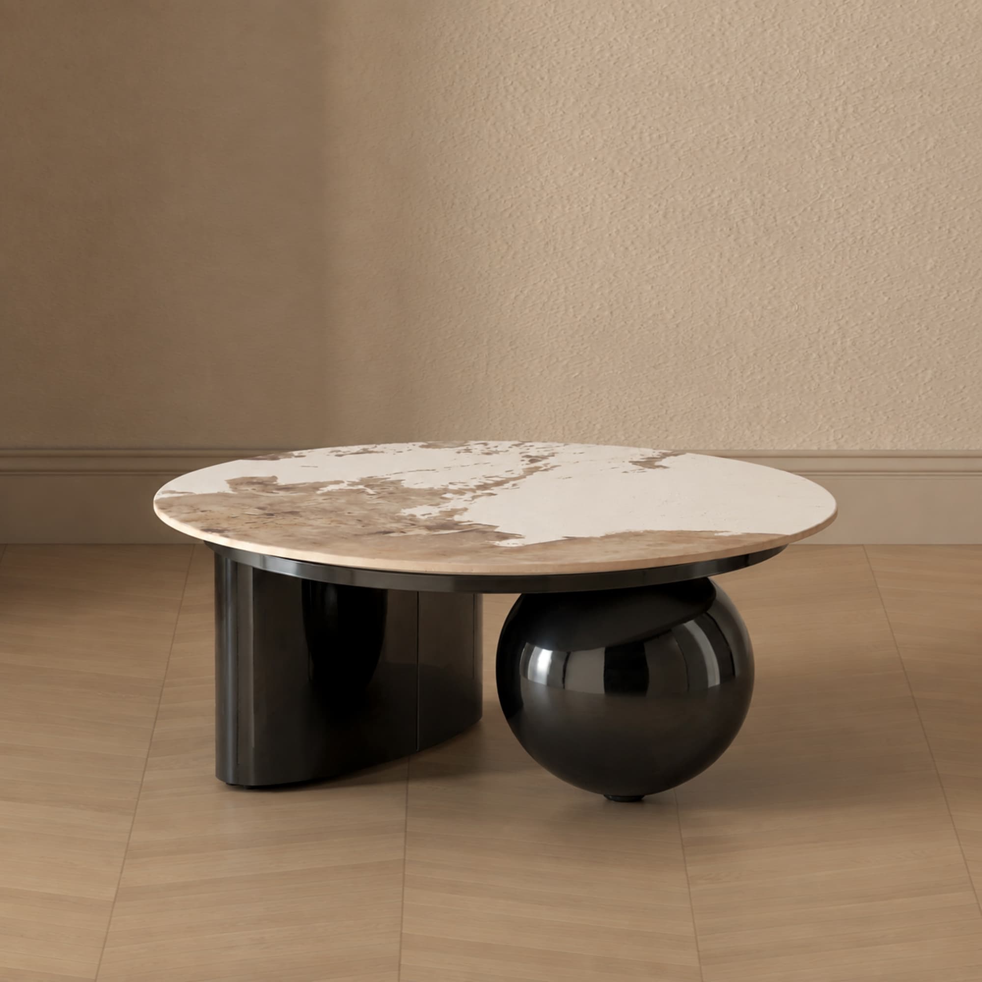 Laurel Sintered Stone Top Coffee Table in Black