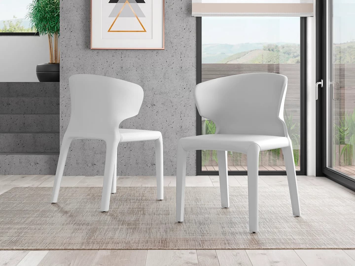 Conrad Upholstered Dining Chair in Cream - Set of 2