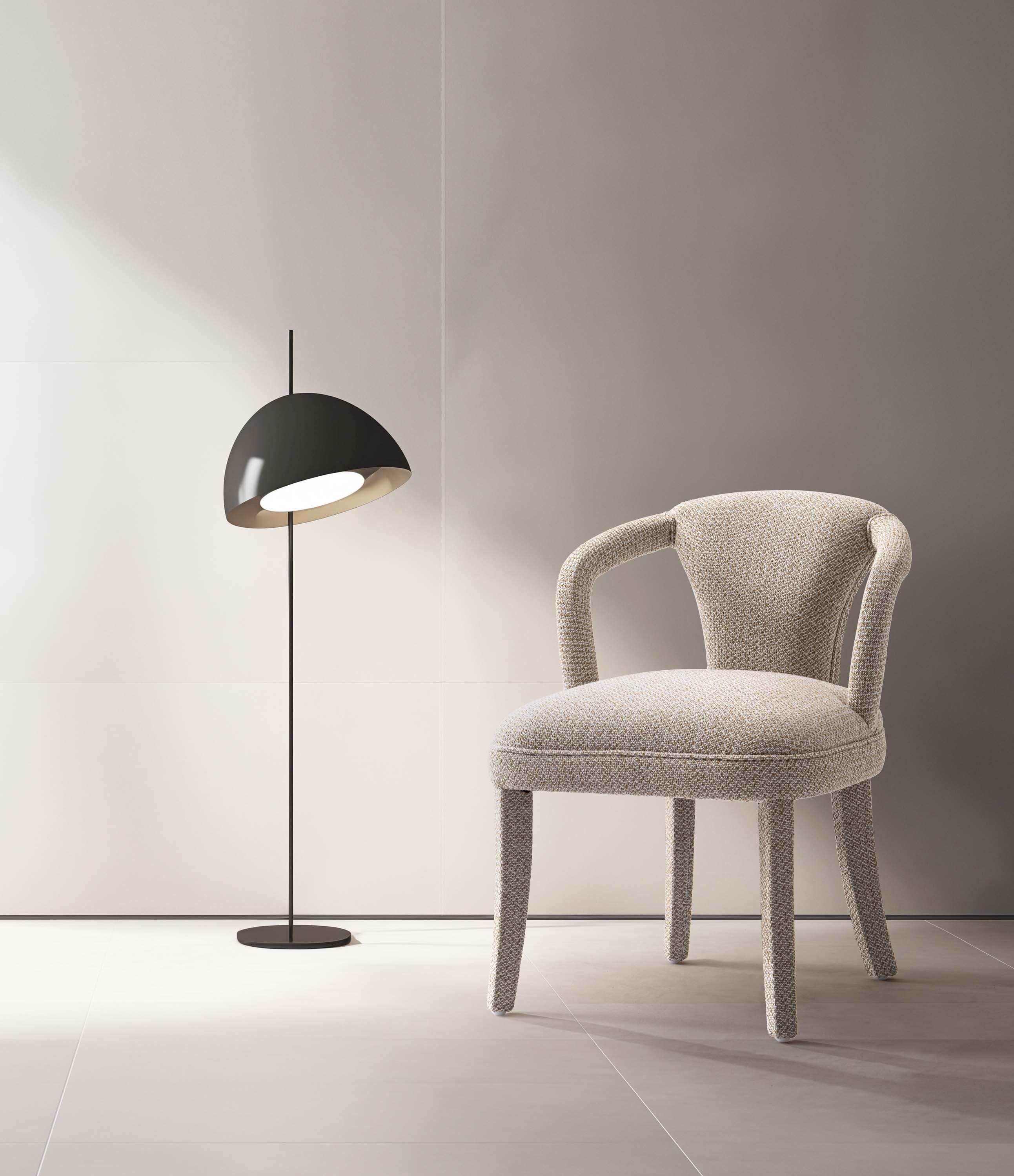Palmer Upholstered Tweed Armchair in Gold Dust