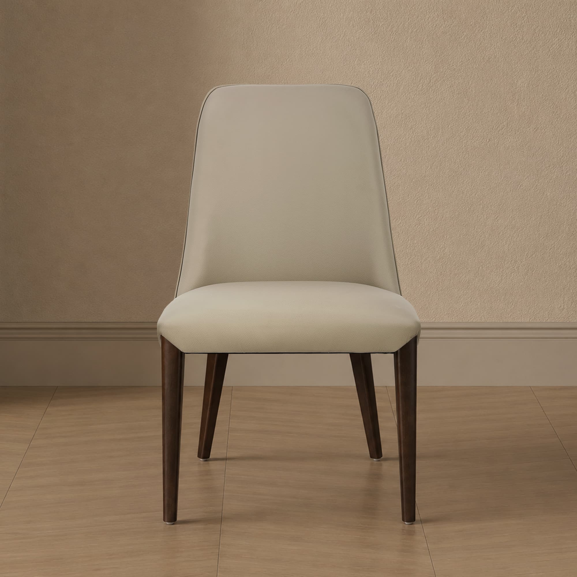 Belmont Wood Upholstered Side Chair in Taupe - Set of 2