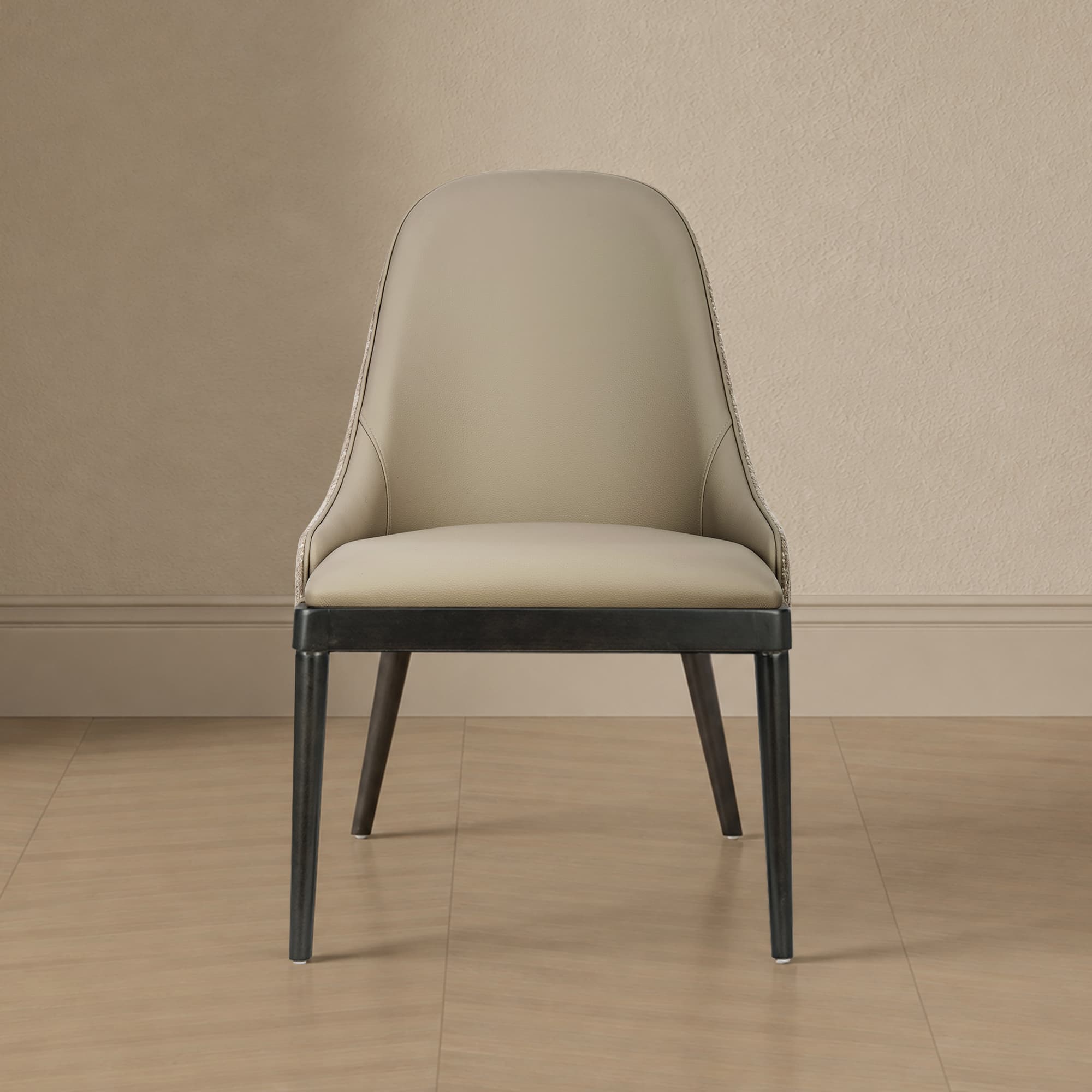 Drew Wood Upholstered Side Chair in Taupe - Set of 2