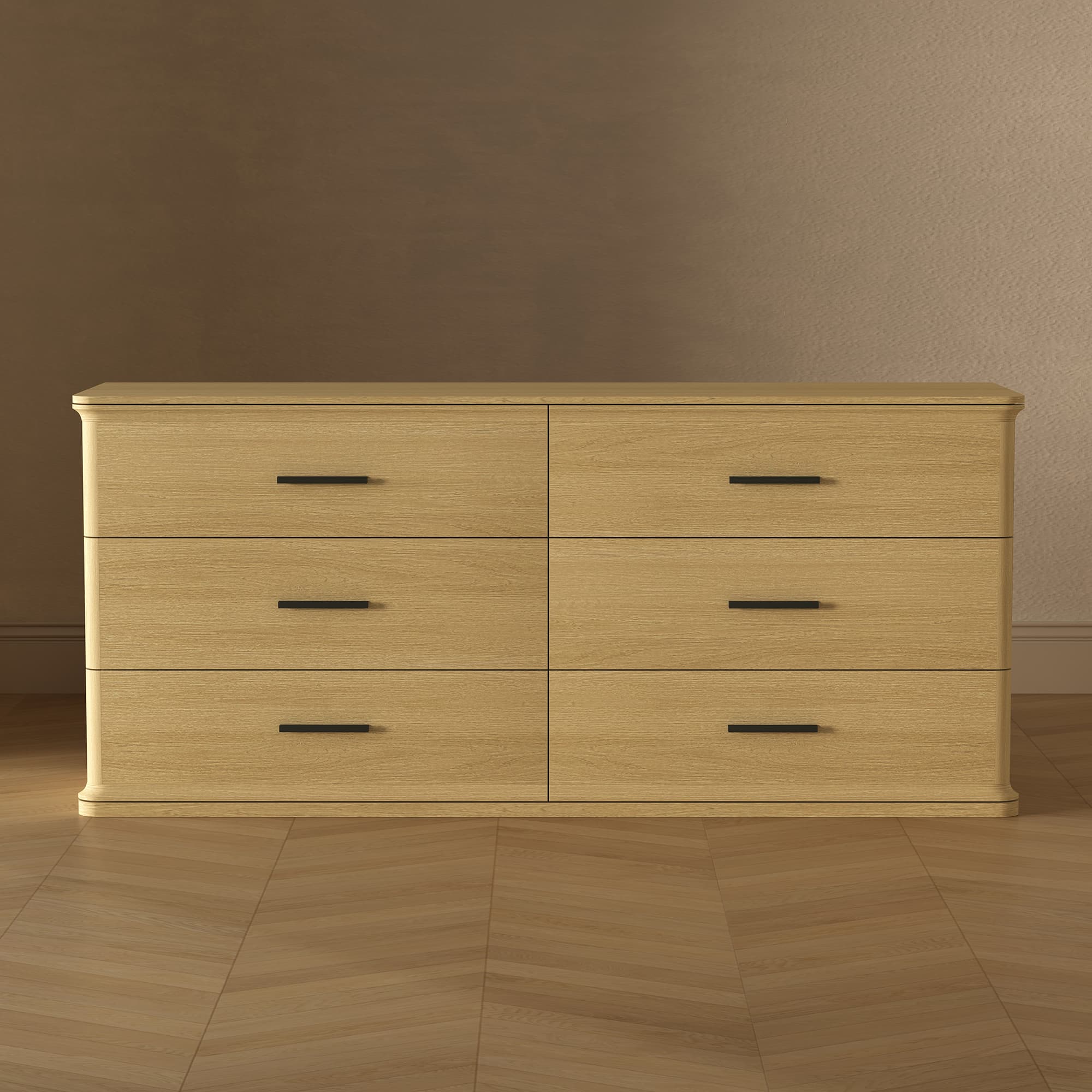 Clifford Dresser in Natural Oak (6-Drawer)