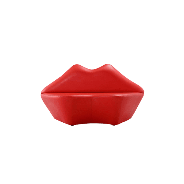 Kiss Vegan Leather Loveseat in Red