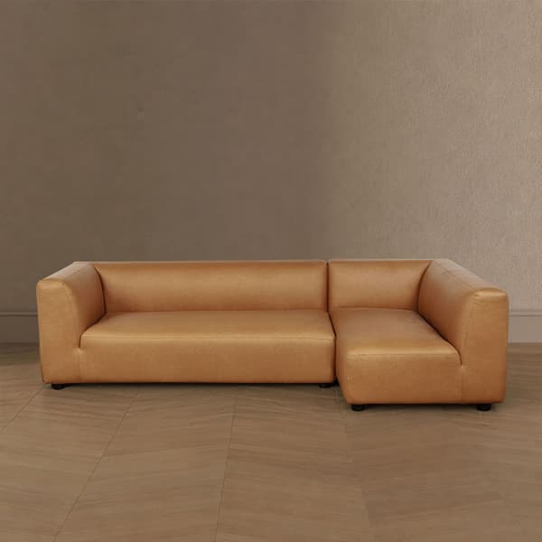 Lukas 118" Right-Facing 2-Piece Sectional Sofa in Camel